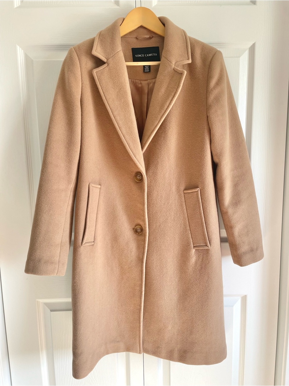 Vince Camuto Wool Blend Pea Coat Long coat Camel Small